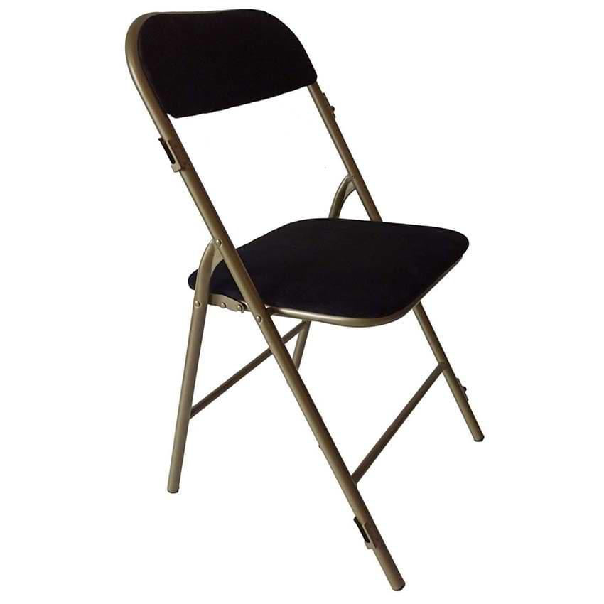 Chaise pliante prestige - Assise et dossier en velours rouge