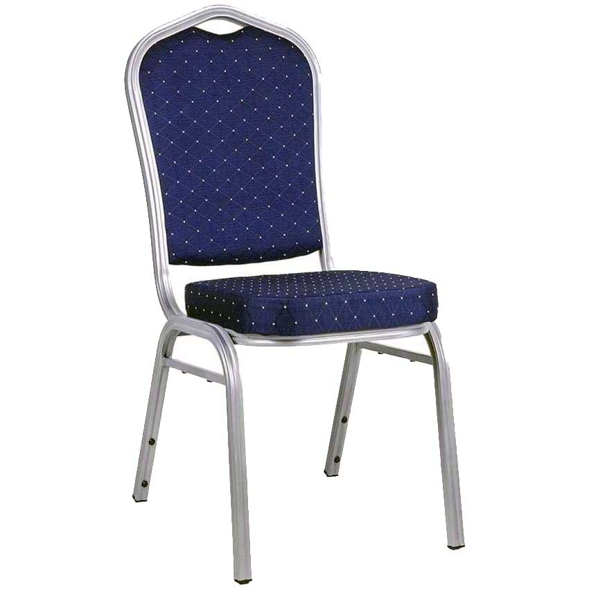 Chaise banquet Sonate - Pied argent / Tissu bleu