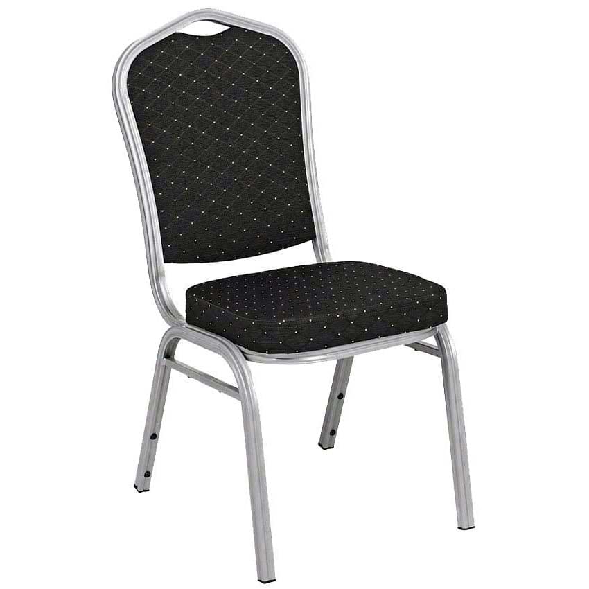 Chaise banquet Sonate - Pied argent / Tissu noir
