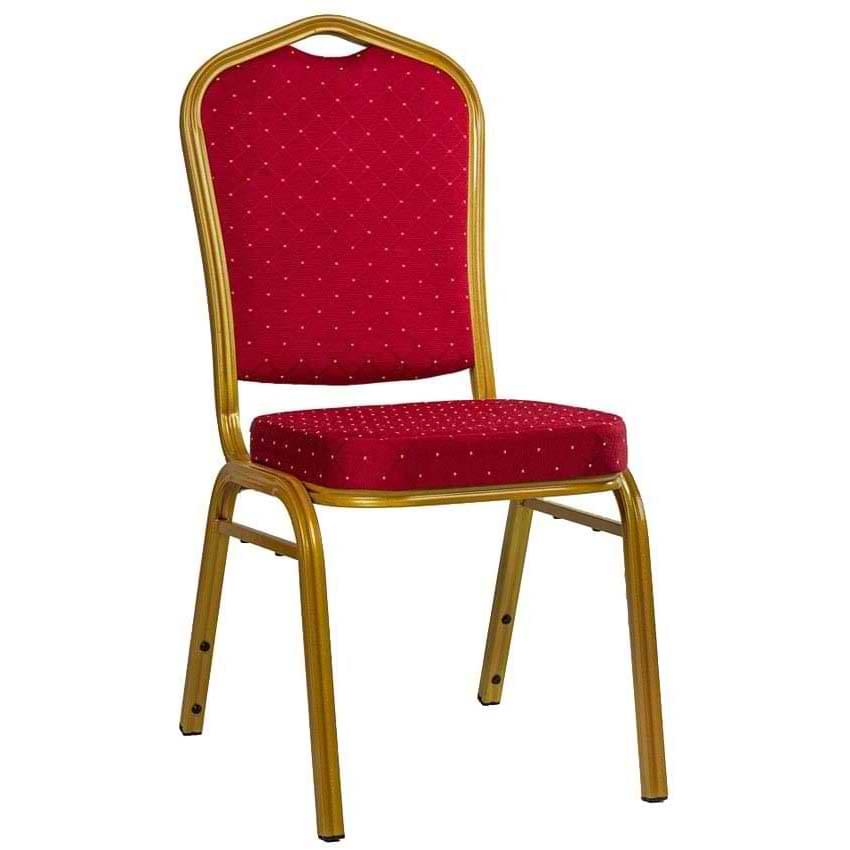 Chaise banquet Sonate - Pied doré / Tissu rouge