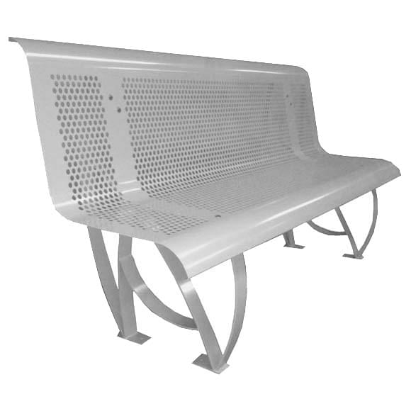 Banc public à assise inclinée PMR L. 2000 mm - Gris RAL 9006