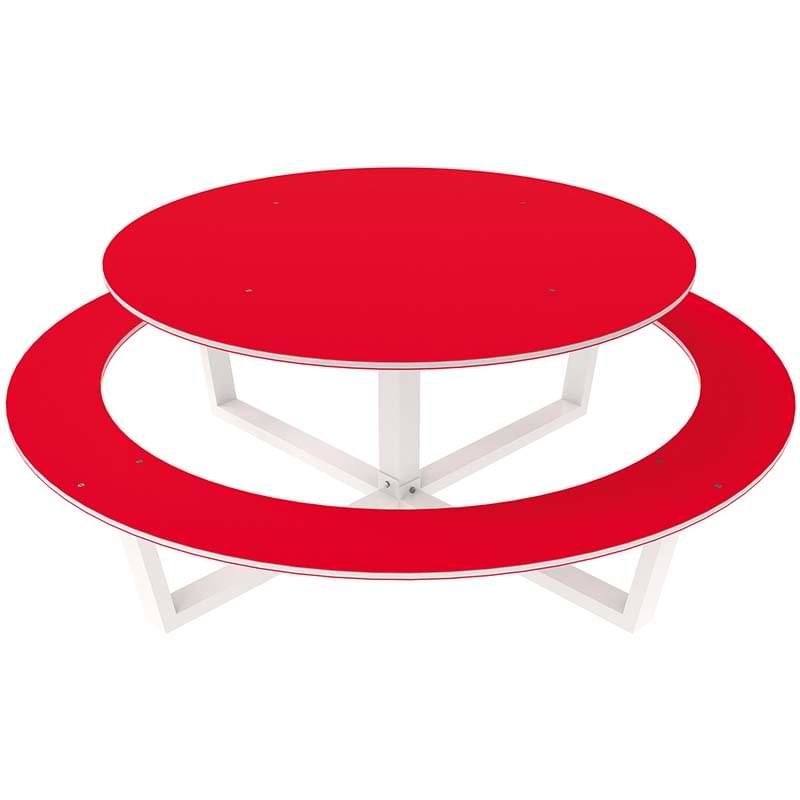 Table circulaire extérieure - Rouge