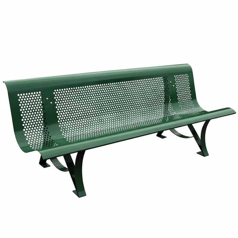 Banc tôle perforée modèle Metro L. 2000 - Vert RAL 6005