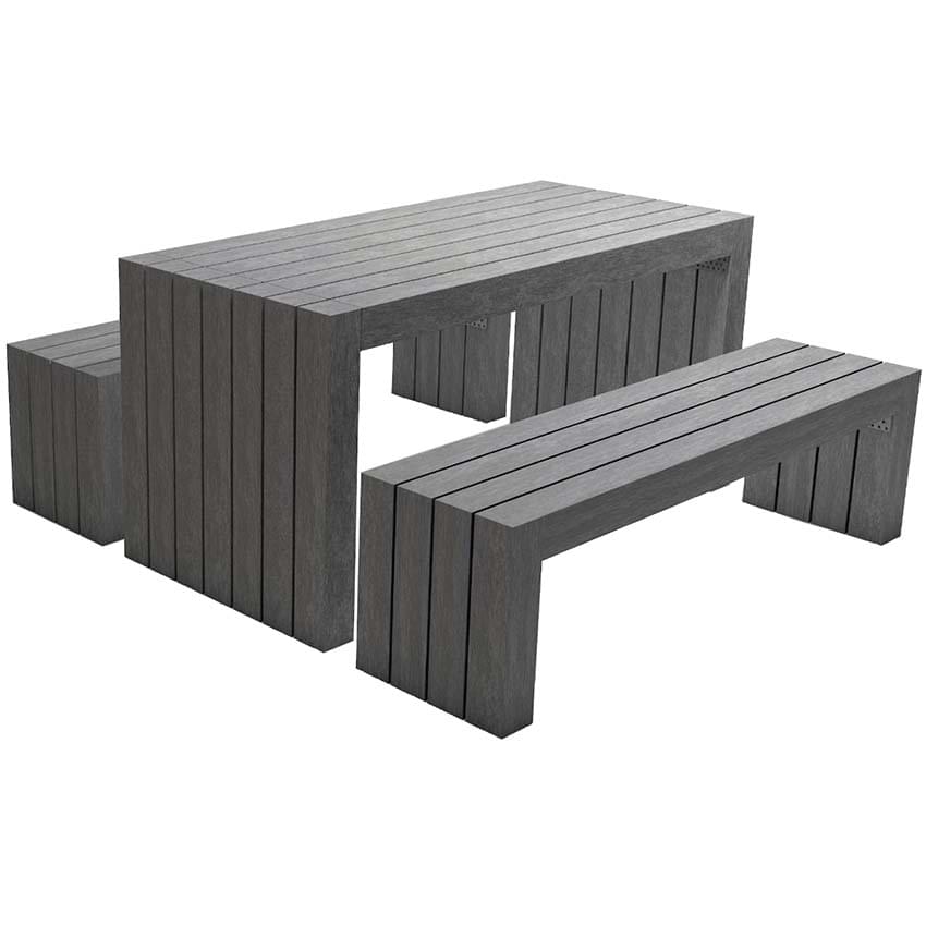 Ensemble pique-nique matière recyclée Fréhel 150 cm - Gris