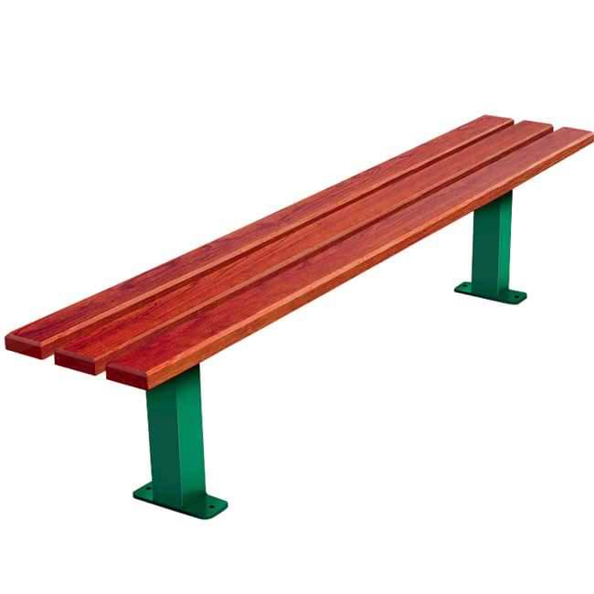 Banquette bois acier Toulouse - Lames vernies - L. 1950 mm