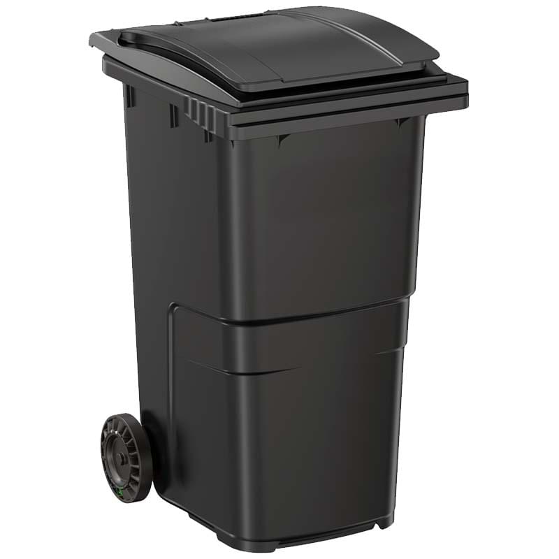 Conteneur à déchets 240 L - Cuve grise - Couvercle vert