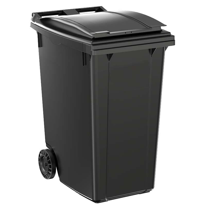 Conteneur à déchets 2 roues 360L - Cuve grise - Couvercle gris
