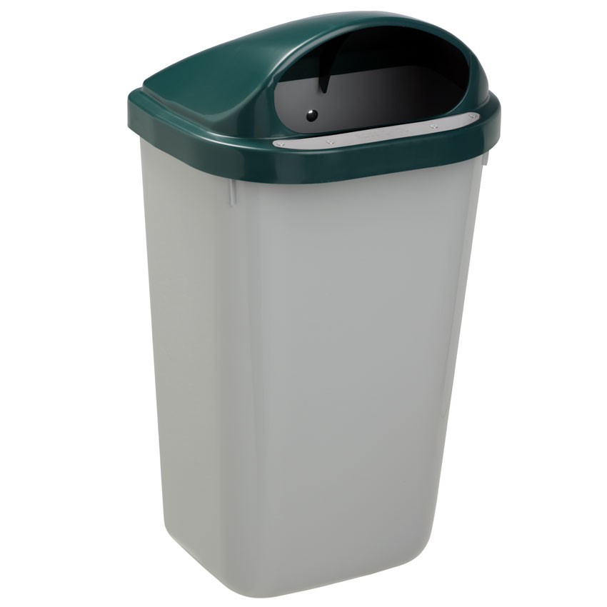 Corbeille polypropylène 50L - Tête verte - Corps gris