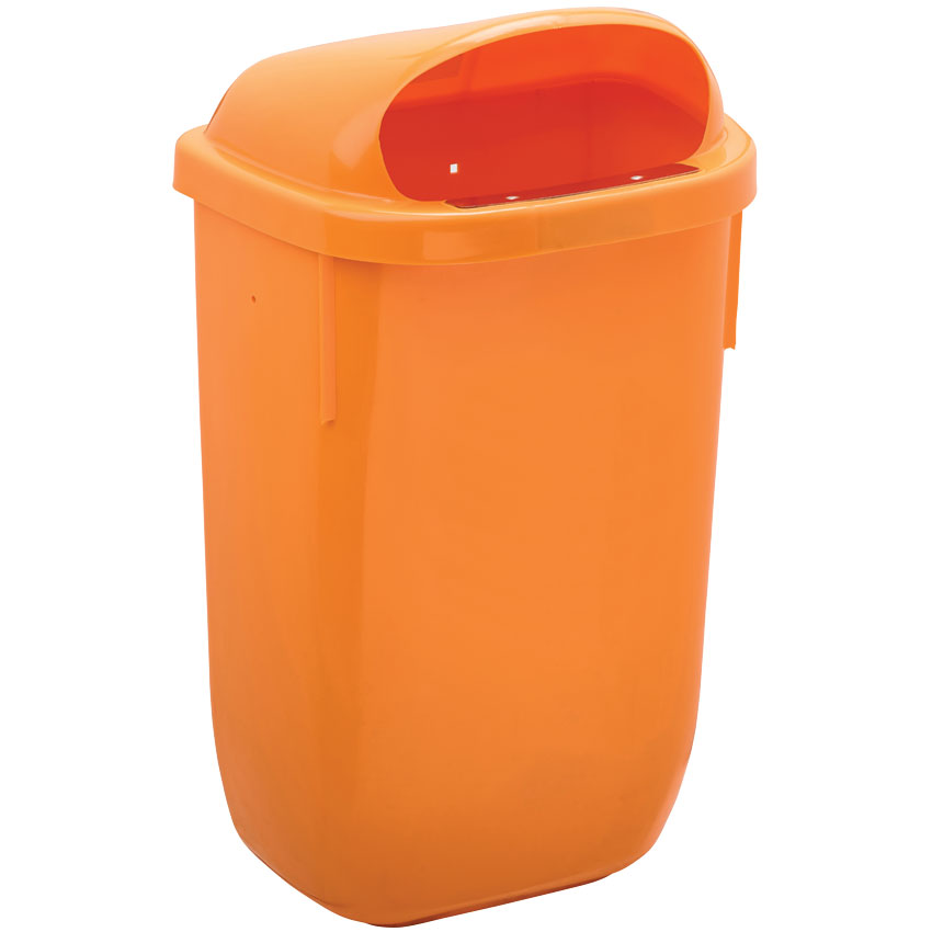 Corbeille polypropylène 50L - Tête orange - Corps orange