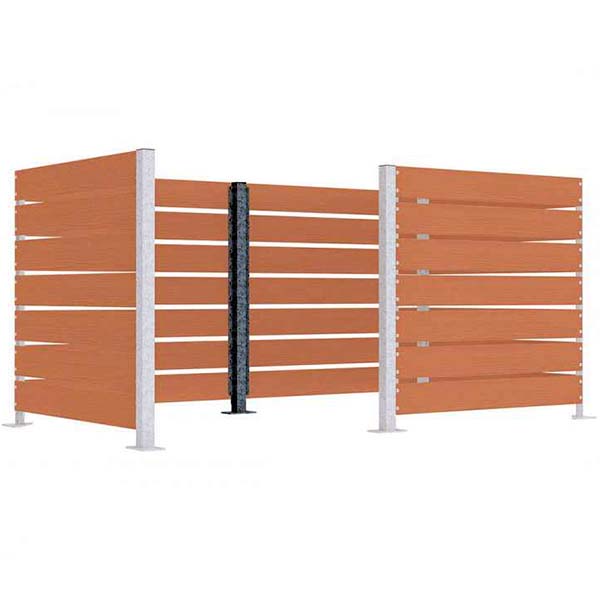 Poteau intermédiaire sur platine fixe - Galvanisé