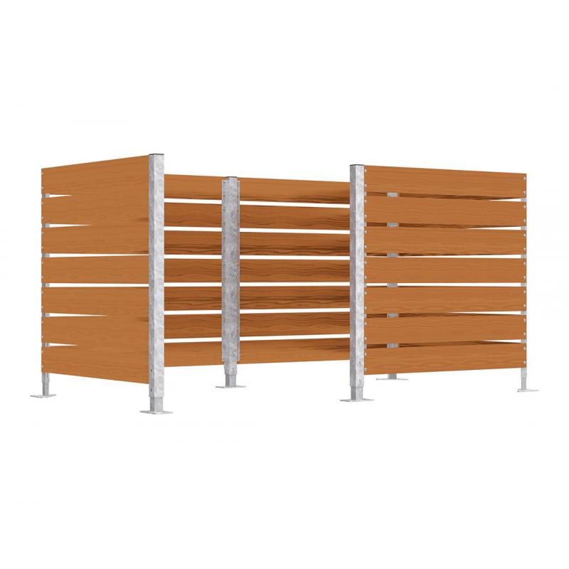 Exemple de réalisation de cache conteneurs avec habillage tôle