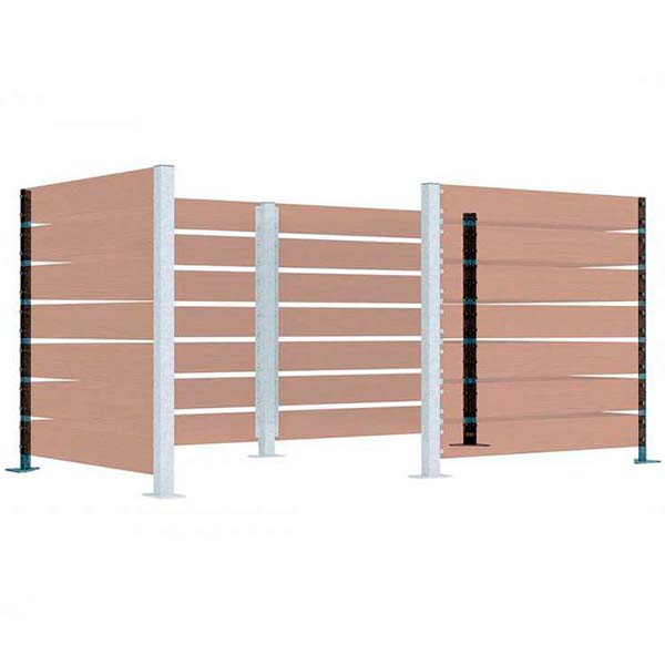 Poteau d'angle sur platine fixe - Galvanisé