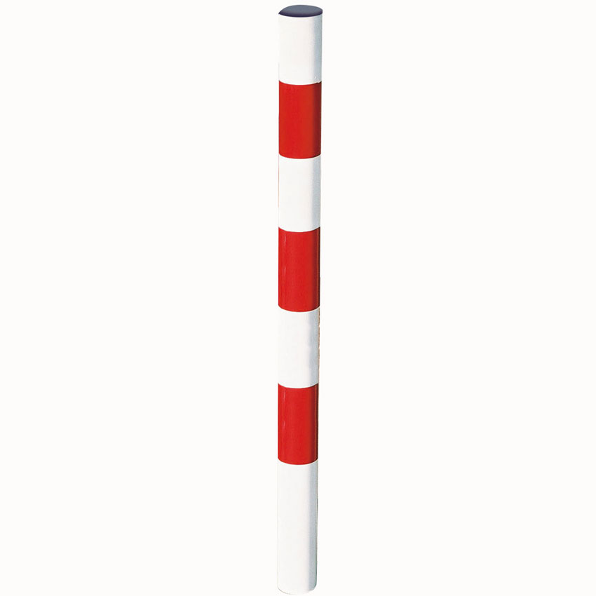 Potelet pompier blanc/rouge - D. 76 X H. 1180 mm