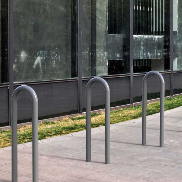 Arceau appui-cycles trombone - Peint - Sur platines