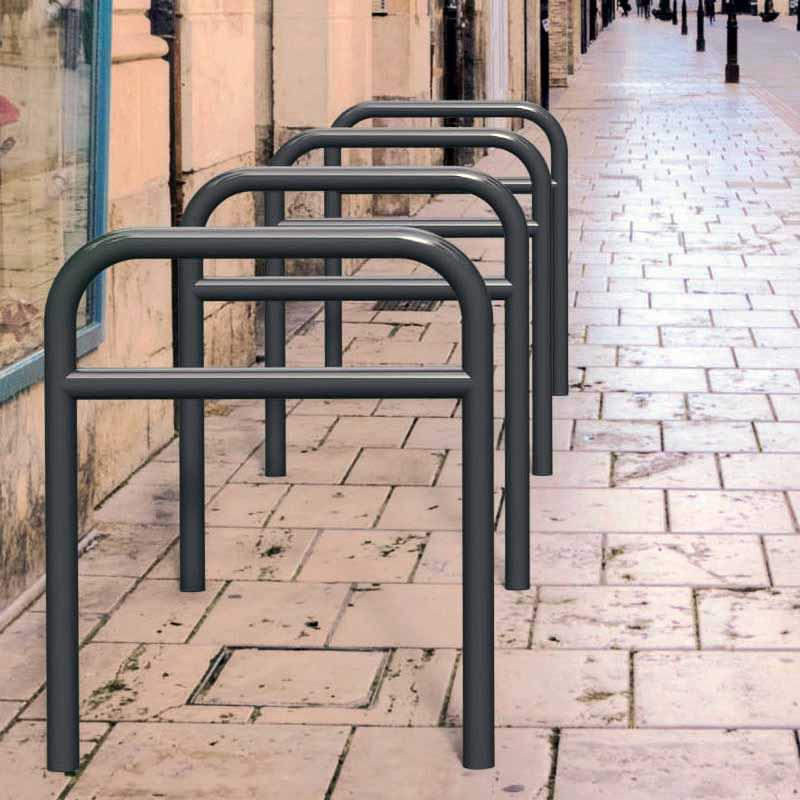 Arceau appui cycles renforcé galvanisé - Sur platines