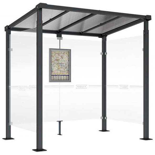 Abri voyageurs Milan - 1 bardage latéral