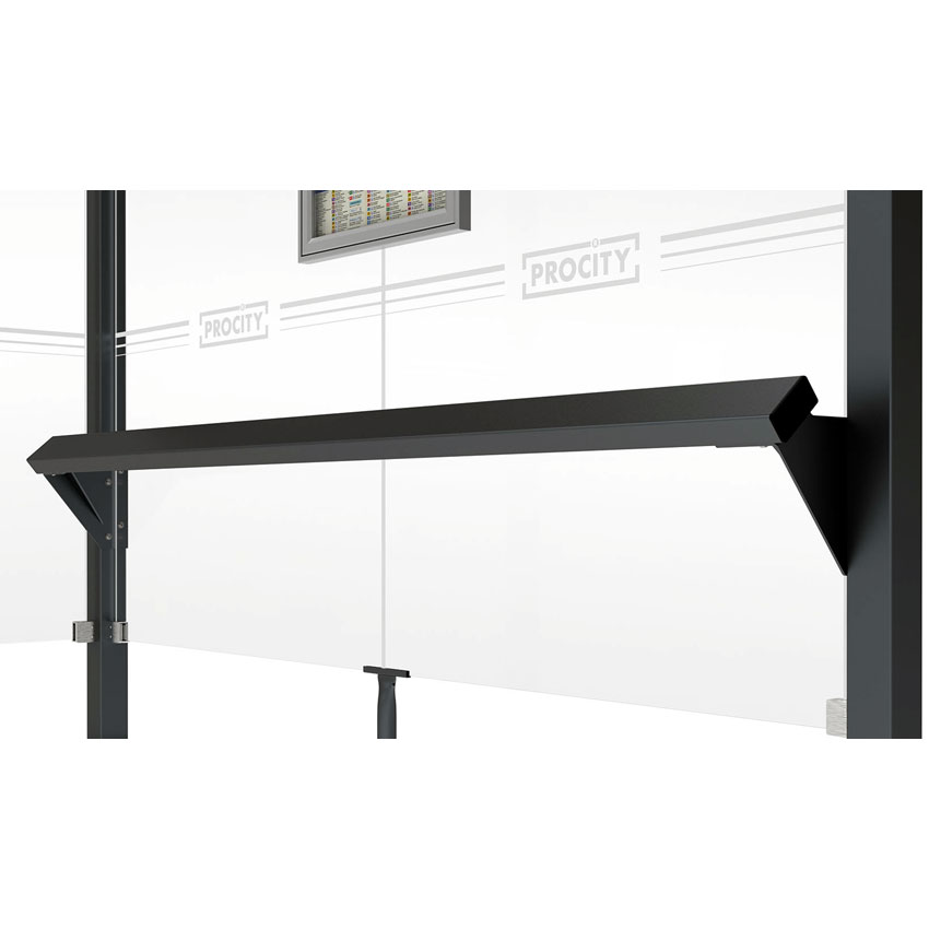 Option : Assis-debout pour abri fumeurs L. 2500 mm