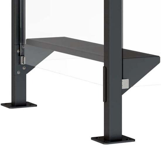 Option : Banc ou tablette pour abri fumeurs - L. 1400 mm