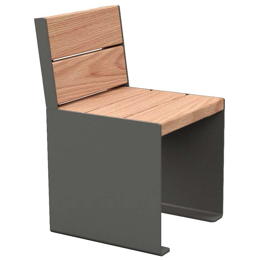 Banc acier et bois Kub - L. 1800 mm (3 places)