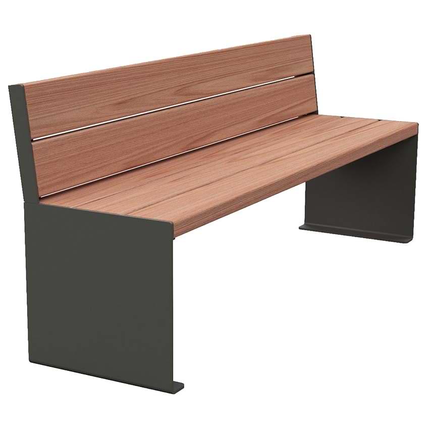 Banc acier et bois Kub - L. 1800 mm
