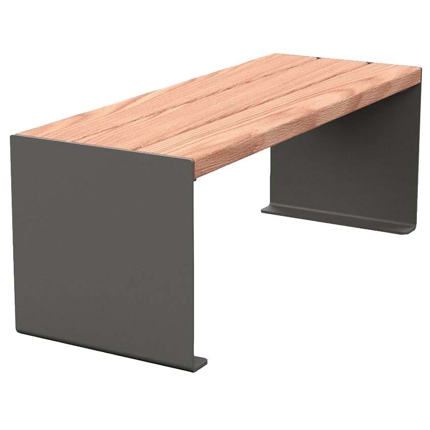 Banquette acier et bois Kub - L. 1200 mm