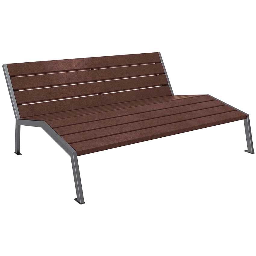 Chaise longue Silaos lames plastiques recyclées - L. 1800 mm