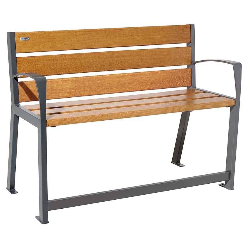 Banc spécial senior acier et bois Silaos - L. 1200 mm