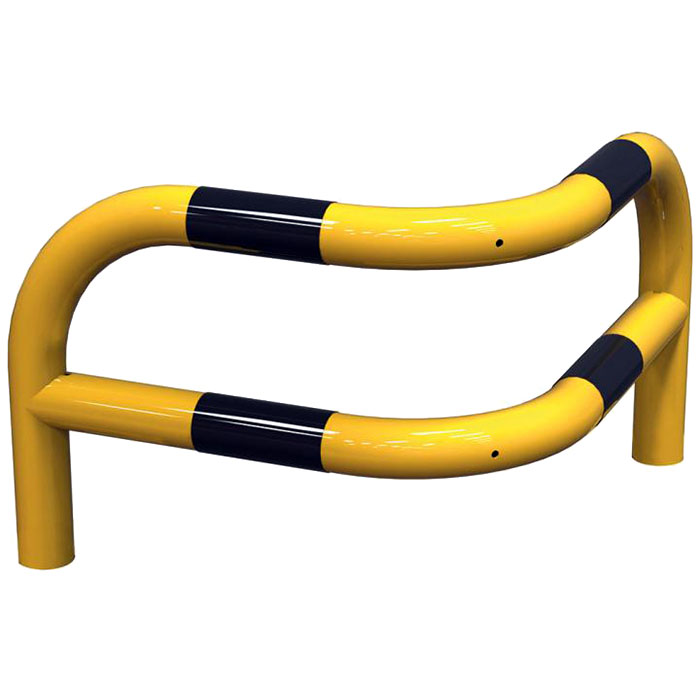 Arceau d'angle renforcé D. 60 X H. 430 mm - Jaune + Bandes noires - A sceller