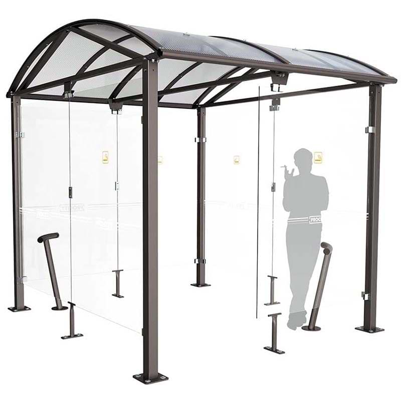 Abri fumeurs grande taille - L. 5000 mm