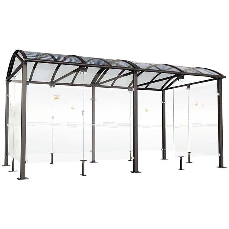 Abri fumeurs grande taille - L. 5000 mm