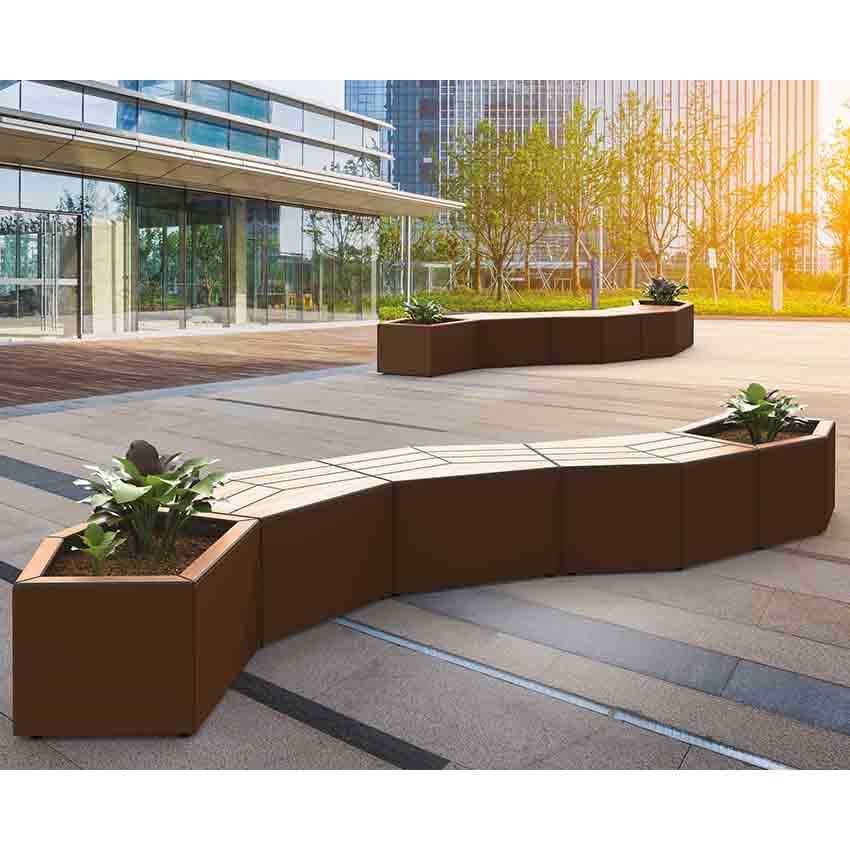 Bancs + Jardinières modulables - Exemple de réalisation