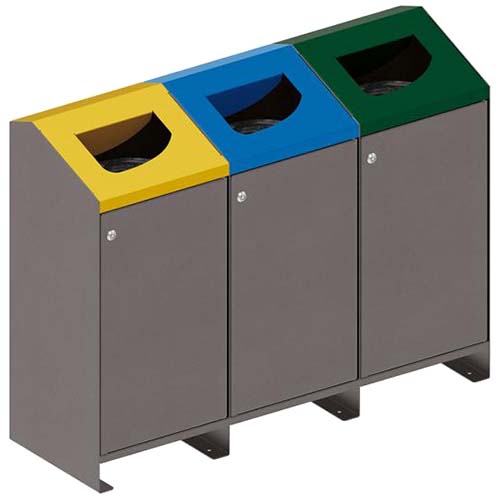 Corbeille tri-sélectif Berlin 100L - 3 Modules
