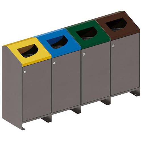 Corbeille tri-sélectif Berlin 100L - 4 Modules