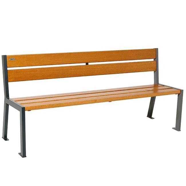Banc public Silaos acier & bois - L. 1800 mm