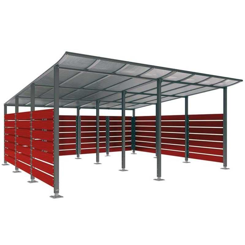 Abri cache-conteneur Modulo - P. 4800 X L. 5000 mm - Sur platines