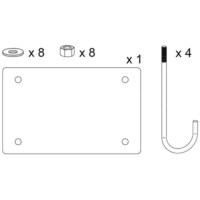 Option : Kit de pose pour barrière tournante 3000 mm