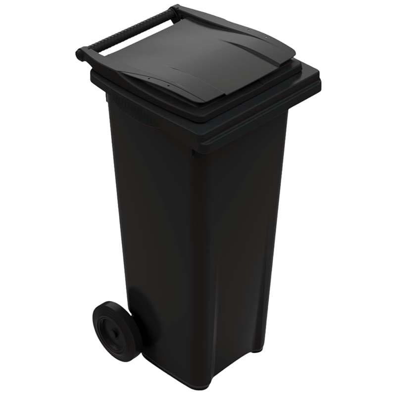 Conteneur à déchets 2 roues 140L - Cuve grise - Couvercle gris