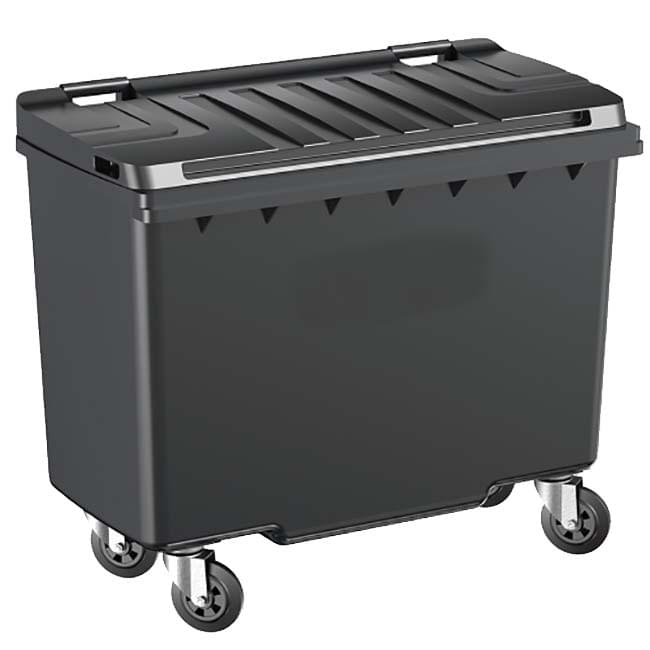 Conteneur à déchets 4 roues 500L - Cuve grise - Couvercle gris