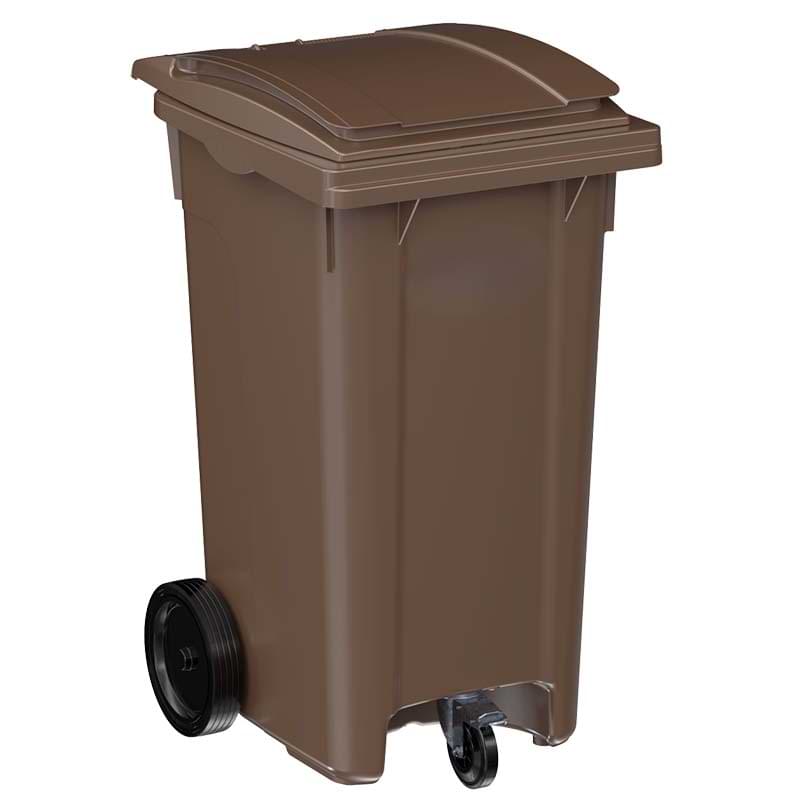 Conteneur spécial Bio-Déchets 3 roues 243L - Marron