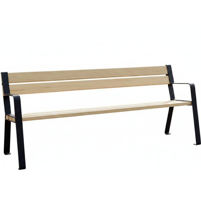 Banc public acier & robinier - L. 1900 mm