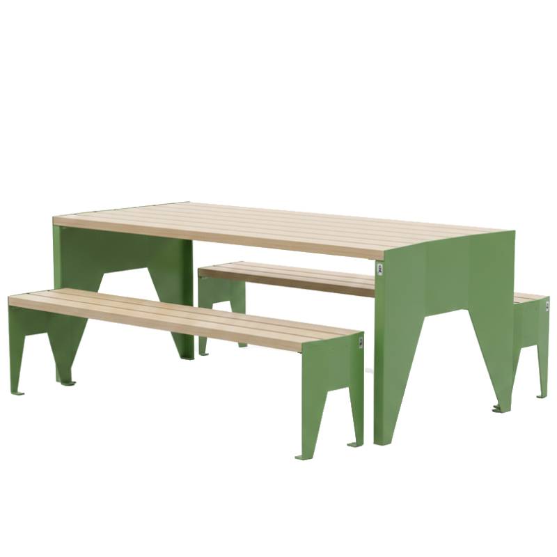 Table pique-nique acier & robinier Eco-conçue - L. 1908 mm