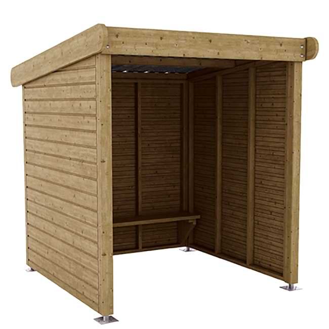 Abri voyageurs bois - H. 220 X 200 X 200 cm