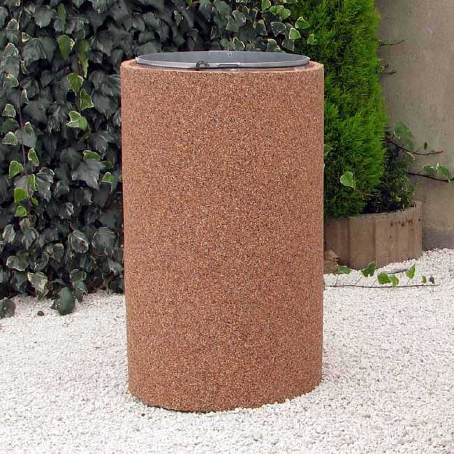 Corbeille Atlante finition gravillons avec couvercle