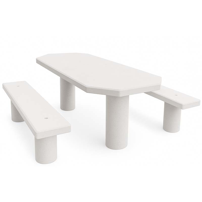 Table pique-nique en béton couleur (Ex : Vert RAL 6029)