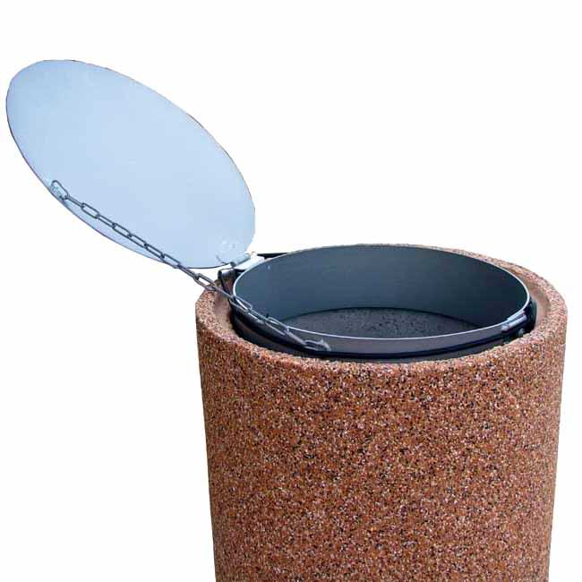 Corbeille Rhodes finition gravillons avec couvercle