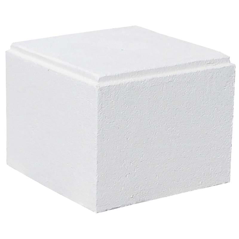 Borne béton carrée - 40 X 40 X H. 32 cm - Finition "crépi sable"