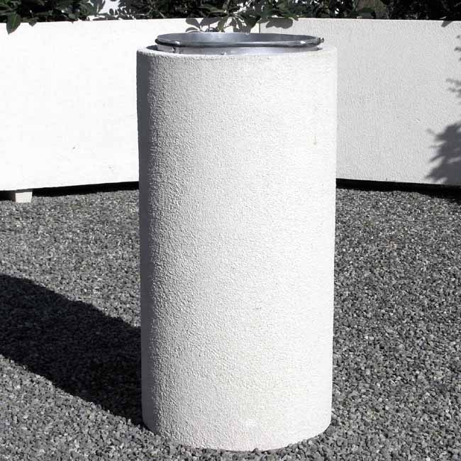 Corbeille Rhodes finition gravillons avec couvercle