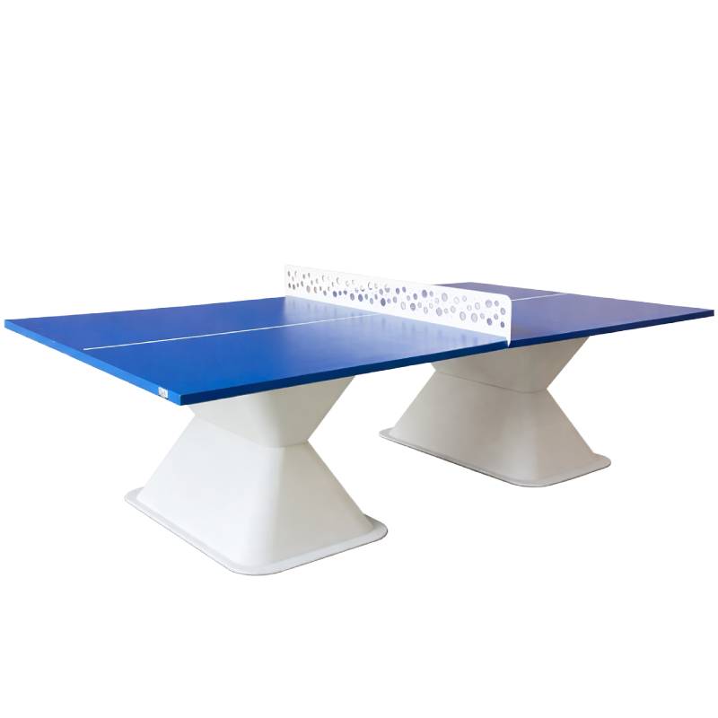 Table ping-pong composite 35 mm verte pour collectivité, piétement blanc