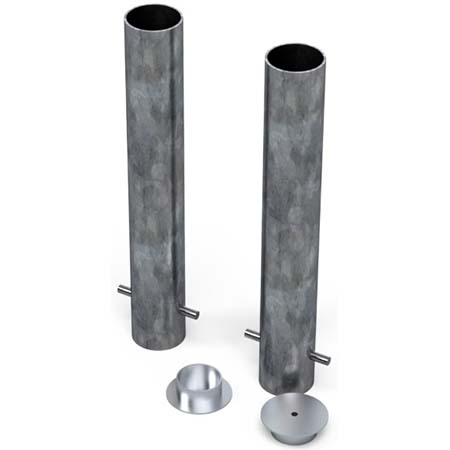 Fourreaux pour mâts arrières D. 49 mm avec couvercles - Jeu de 4