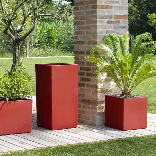 Jardinière rotomoulée carrée - Gris anthracite